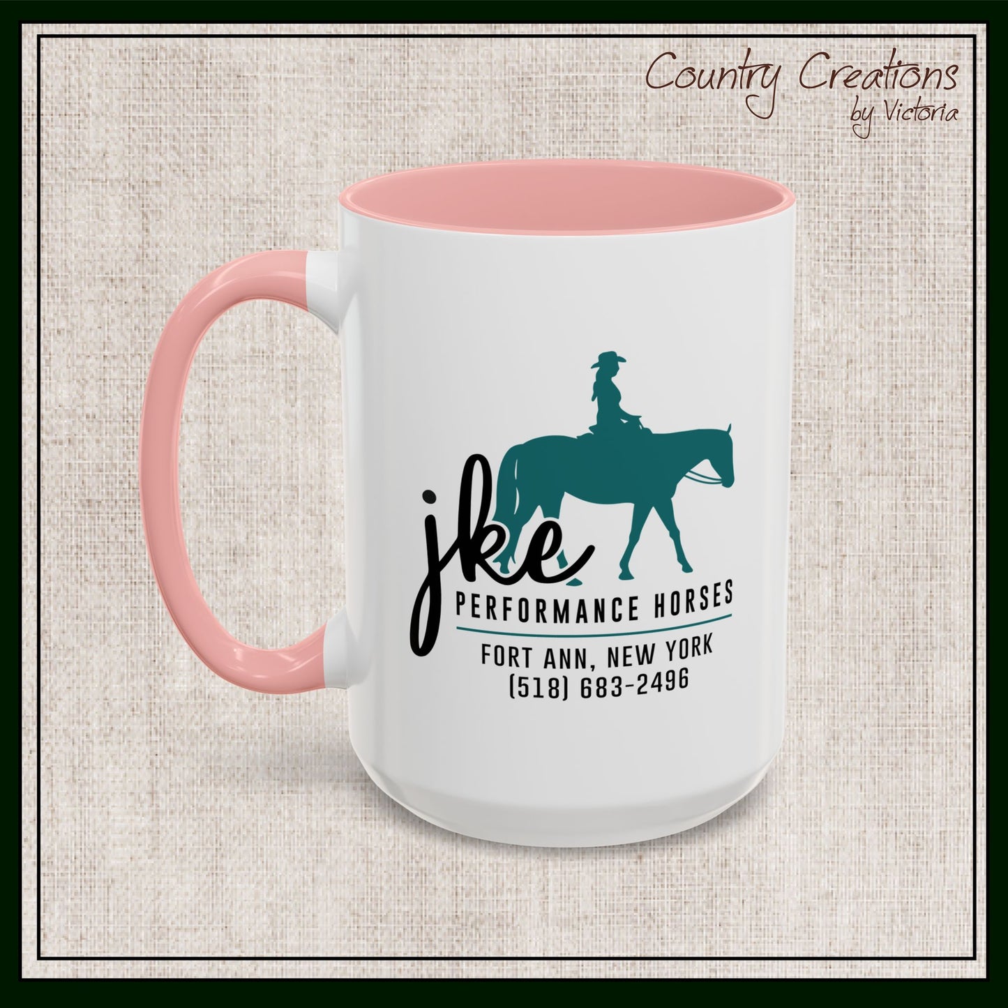 JKE Performance Horses Ceramic Color Accent Coffee Mug (3969)