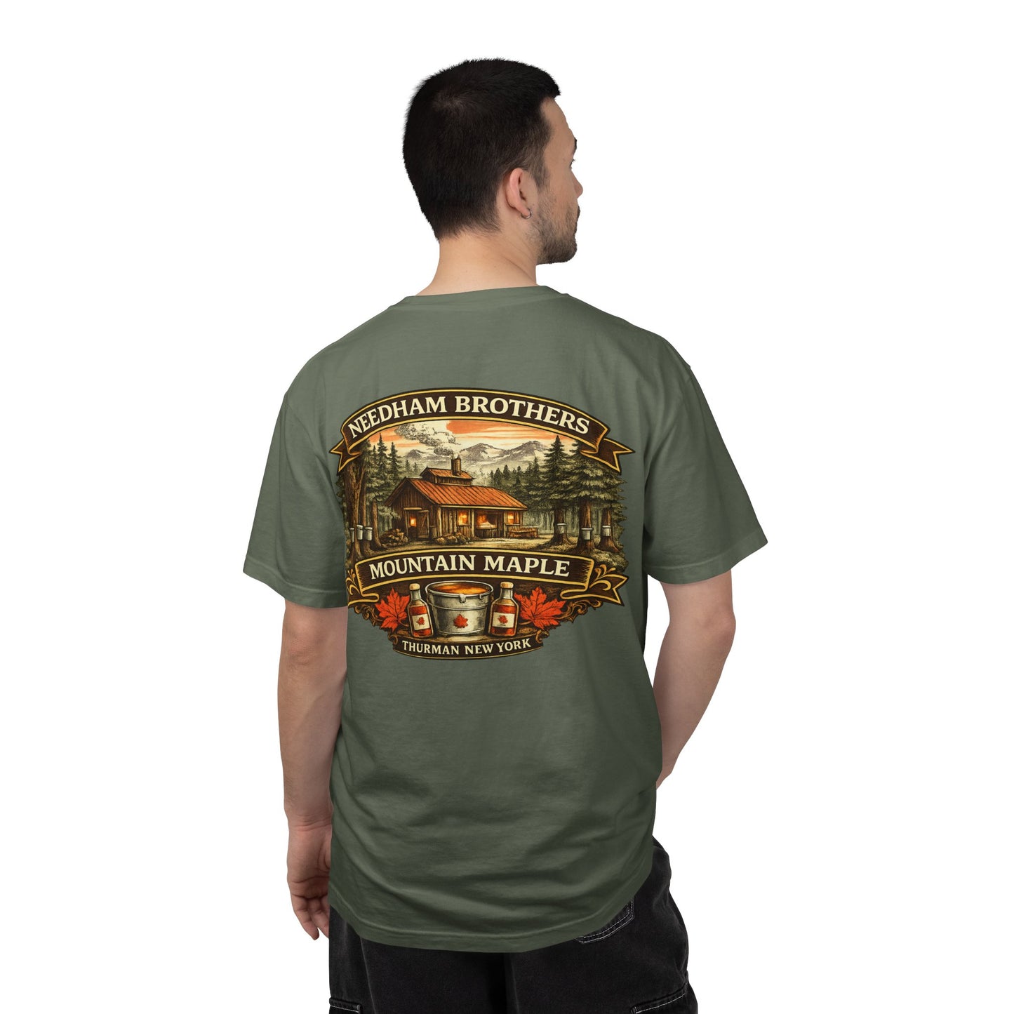 Needham Brothers Mountain Maple Short Sleeve T-Shirt, Comfort Colors Pigment Dyed Tee(3891)