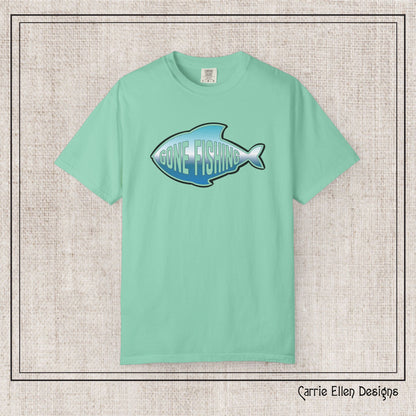 Gone Fishing  Comfort Colors T-Shirt | Garment-Dyed Short Sleeve T-Shirt, Perfect for Fishing Enthusiasts (P-6065)