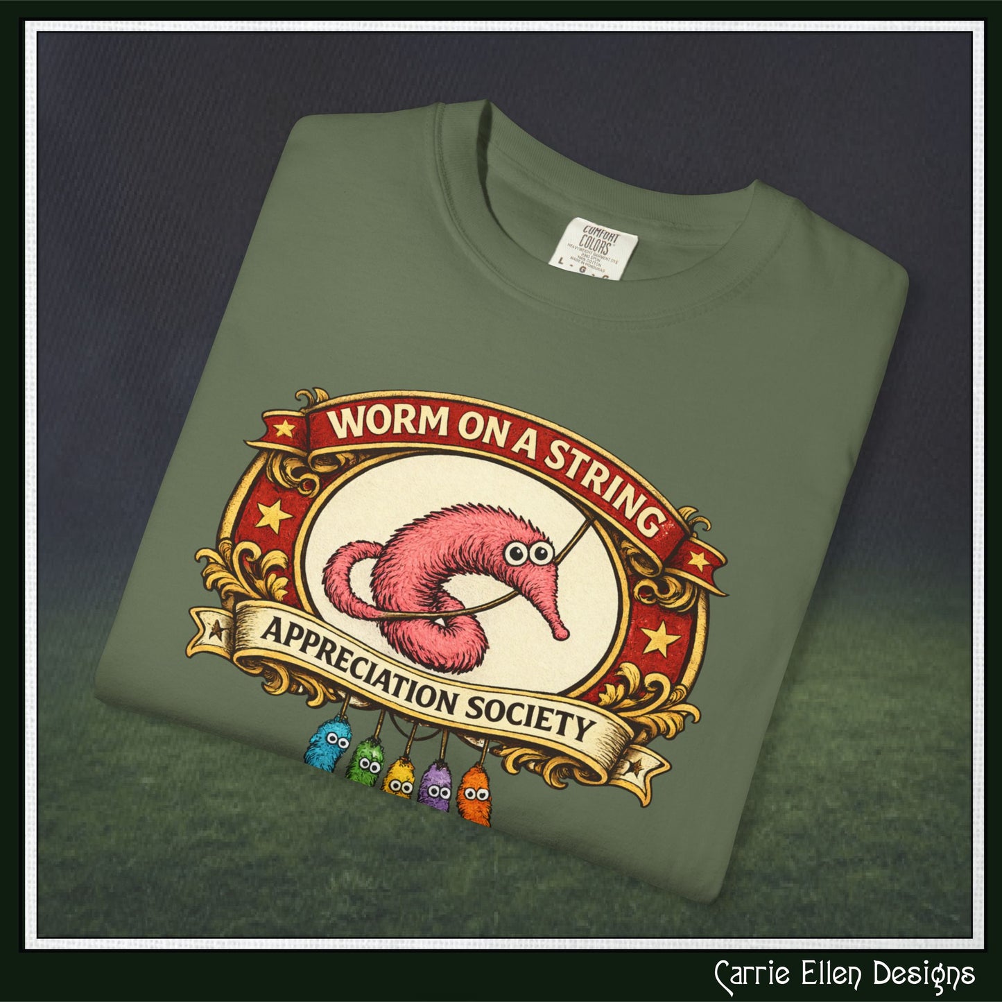 Worm on a String Appreciation Society T-Shirt | Comfort Colors® Short Sleeve Tee (3897)