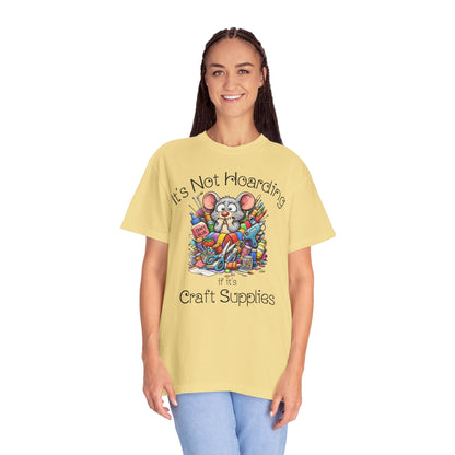 Craft Supply Hoarding Mouse Comfort Colors® T-Shirt | Funny Crafter Graphic Tee(3856)