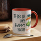 This Is My Happy Face Accent Coffee Mug | Sarcastic Ostrich Coffee Cup | 11oz 15oz Ceramic Mug (4252)