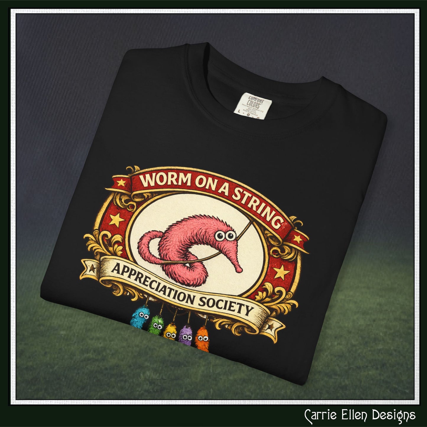 Worm on a String Appreciation Society T-Shirt | Comfort Colors® Short Sleeve Tee (3897)