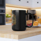 Needham Brothers Mountain Maple Black Mug | 11 oz, 15 oz Ceramic Mug (3894)
