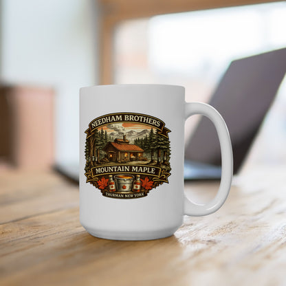 Needham Brothers Mountain Maple White Mug | 11 oz, 15 oz Ceramic Mug (3893)