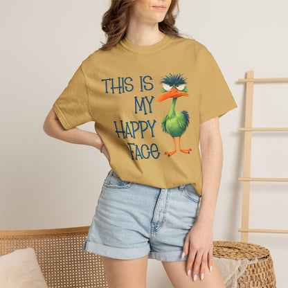 This Is My Happy Face Comfort Colors® Short Sleeve T-Shirt | Sarcastic Ostrich Unisex Shirt | Adult Humor (4251)