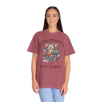 Craft Supply Hoarding Mouse Comfort Colors® T-Shirt | Funny Crafter Graphic Tee(3856)