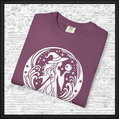 Enchanting Witch with Crystal Orb Comfort Colors T-Shirt | Mystical Witch Shirt (4281)