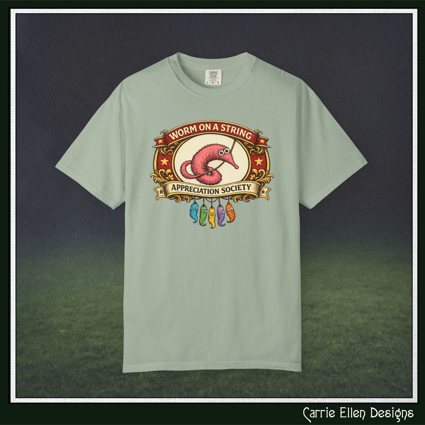 Worm on a String Appreciation Society T-Shirt | Comfort Colors® Short Sleeve Tee (3897)
