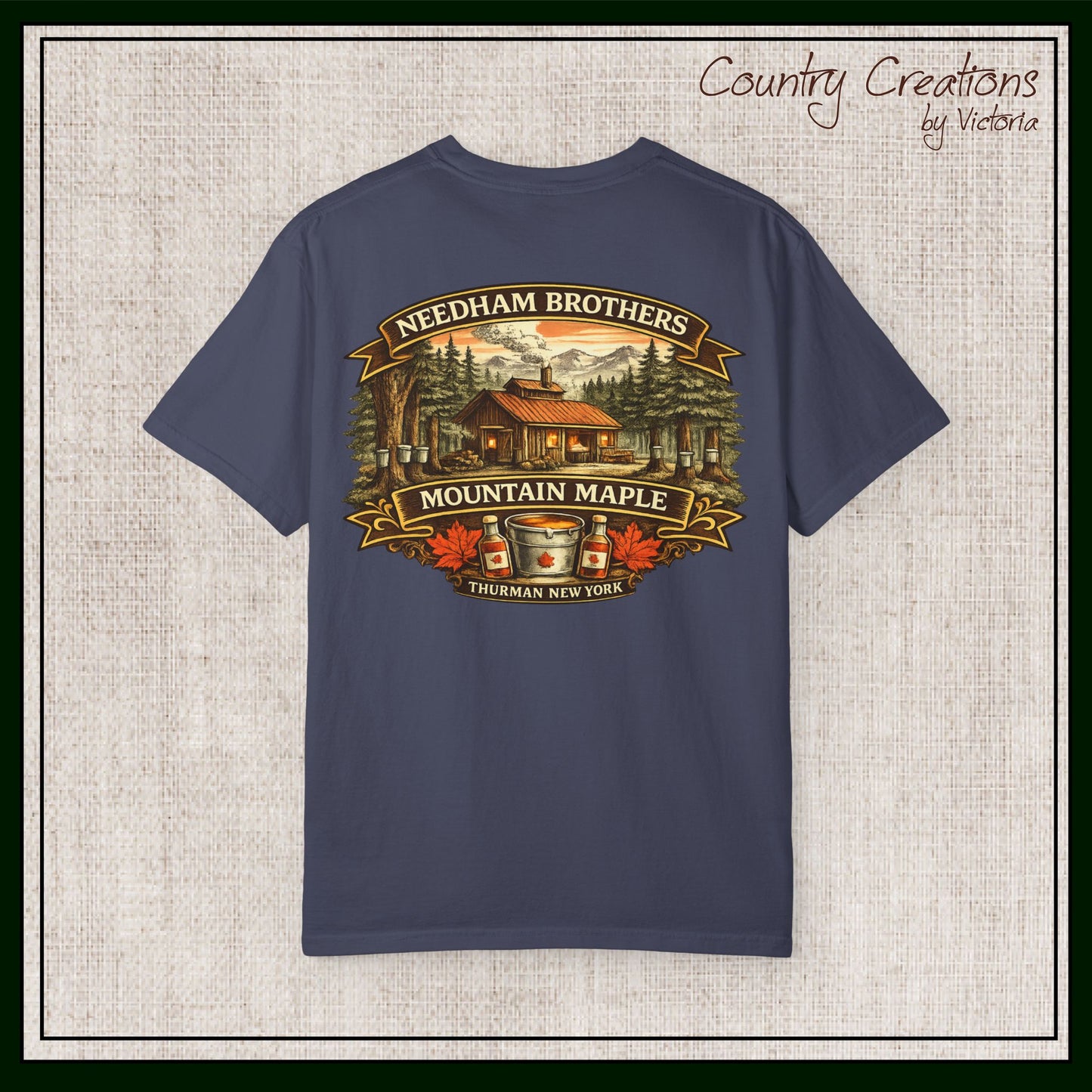 Needham Brothers Mountain Maple Short Sleeve T-Shirt, Comfort Colors Pigment Dyed Tee(3891)