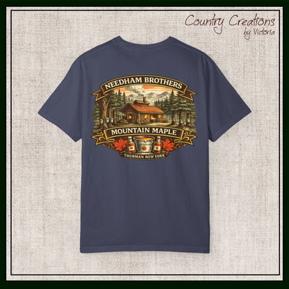 Needham Brothers Mountain Maple Short Sleeve T-Shirt, Comfort Colors Pigment Dyed Tee(3891)