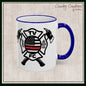 TV FC Thin Red Line Flag Firefighter Maltese Cross Ceramic Mug | Accent Rim & Handle 11,15 oz (3007)
