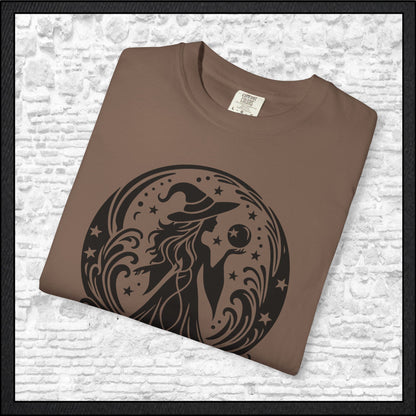 Enchanting Witch with Crystal Orb Comfort Colors T-Shirt | Mystical Witch Shirt (4281)