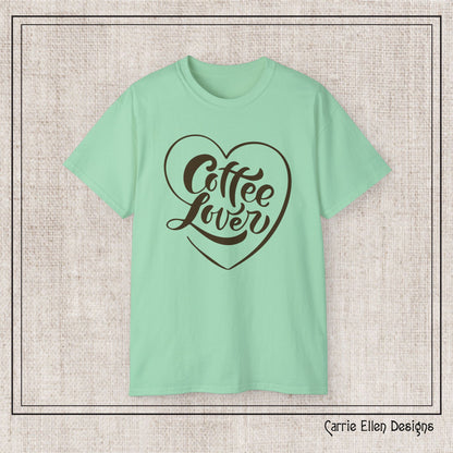 Coffee Lover Short Sleeve T-Shirt – Cute Printed Coffee Gift for Coffeeholics, Casual Everyday Wear (P-6060)