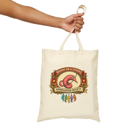 Worm on a String Appreciation Society – Canvas Reusable Tote Bag (3899)