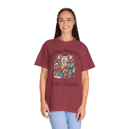 Craft Supply Hoarding Mouse Comfort Colors® T-Shirt | Funny Crafter Graphic Tee(3856)