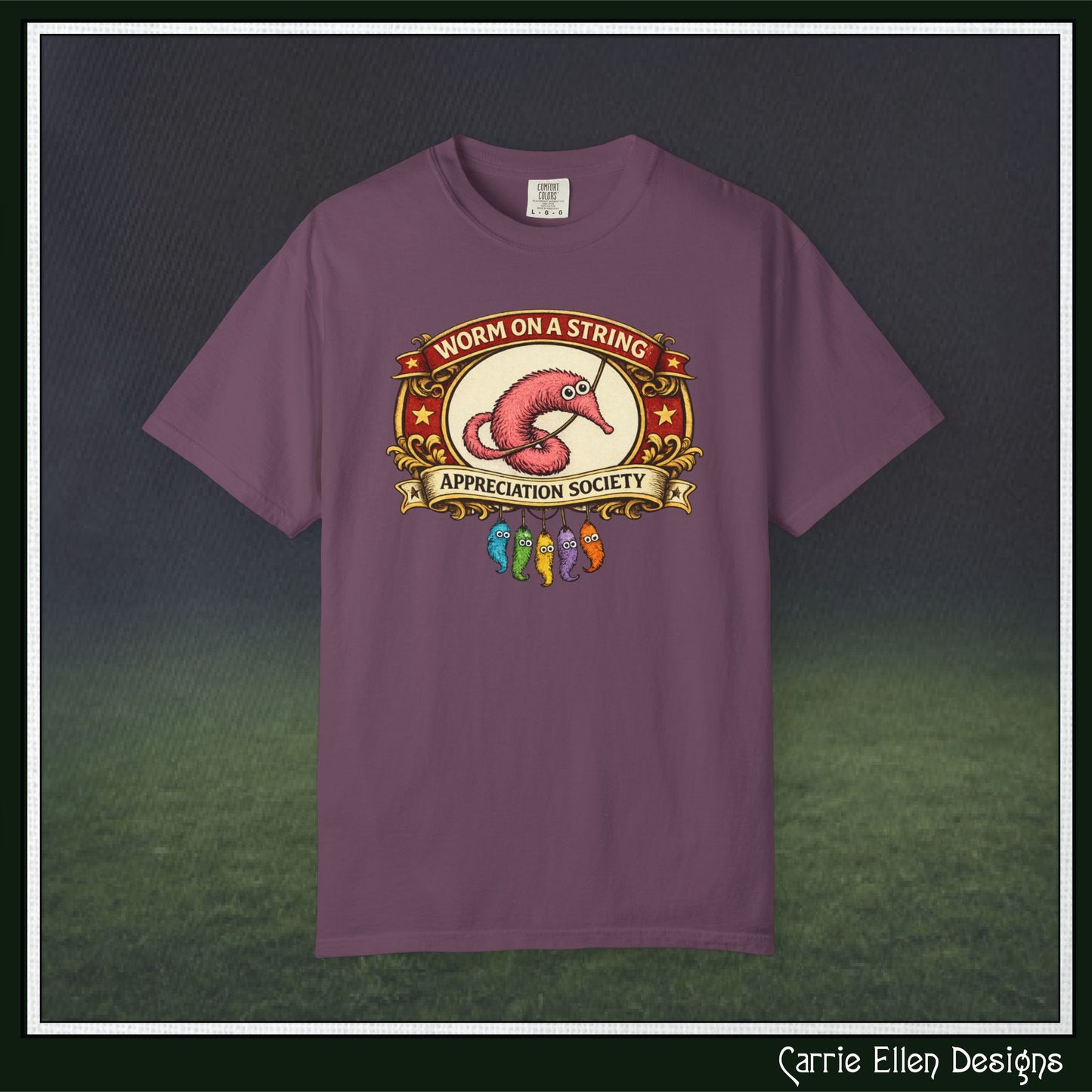 Worm on a String Appreciation Society T-Shirt | Comfort Colors® Short Sleeve Tee (3897)