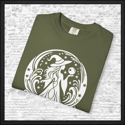 Enchanting Witch with Crystal Orb Comfort Colors T-Shirt | Mystical Witch Shirt (4281)