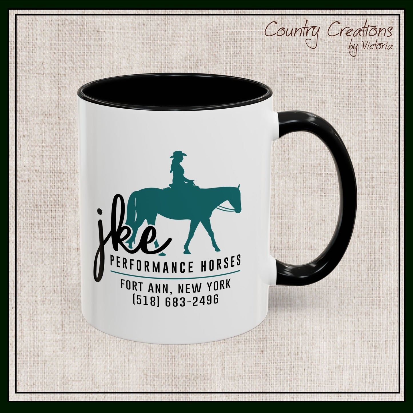 JKE Performance Horses Ceramic Color Accent Coffee Mug (3969)