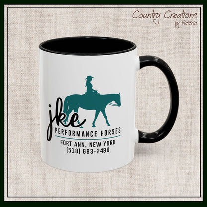 JKE Performance Horses Ceramic Color Accent Coffee Mug (3969)