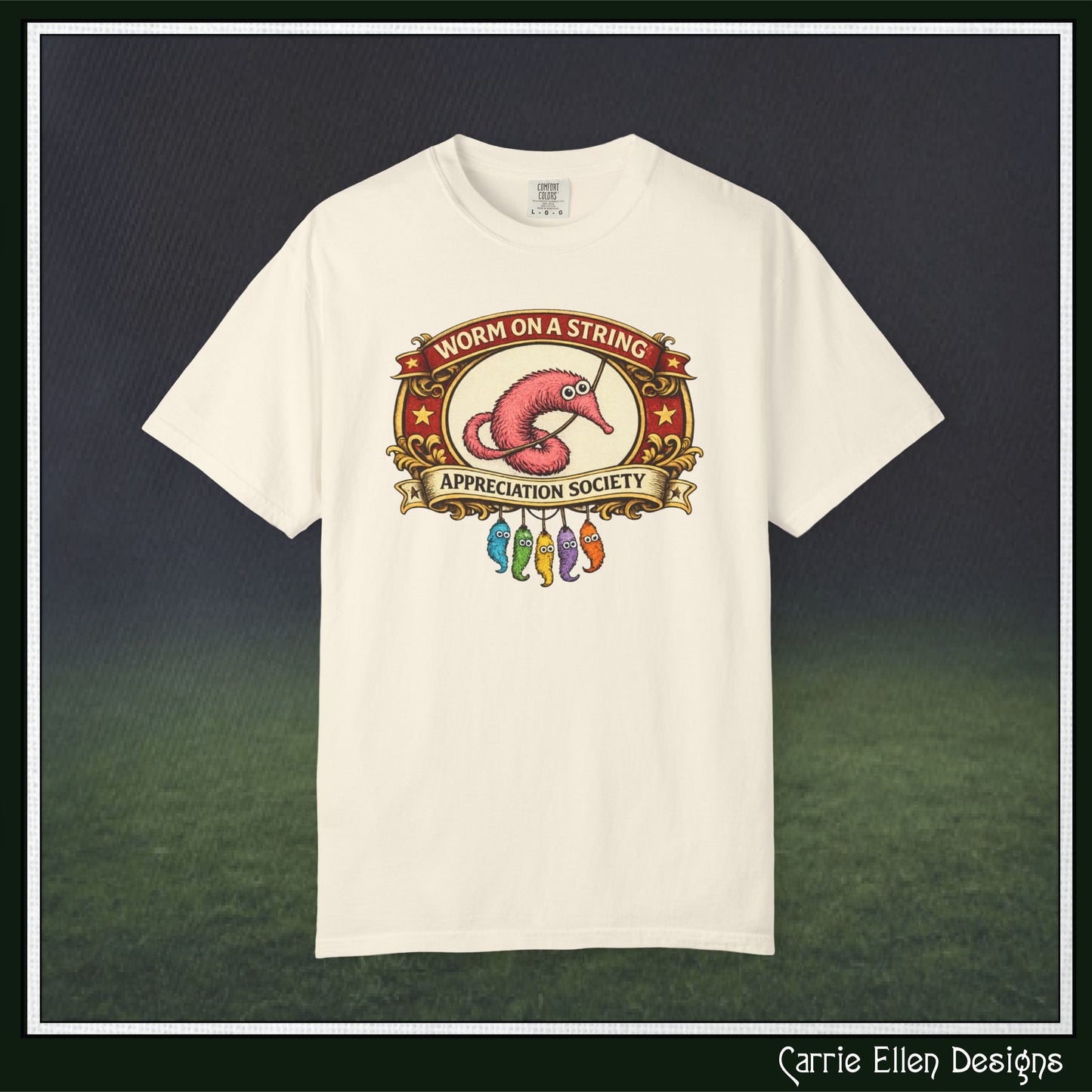 Worm on a String Appreciation Society T-Shirt | Comfort Colors® Short Sleeve Tee (3897)