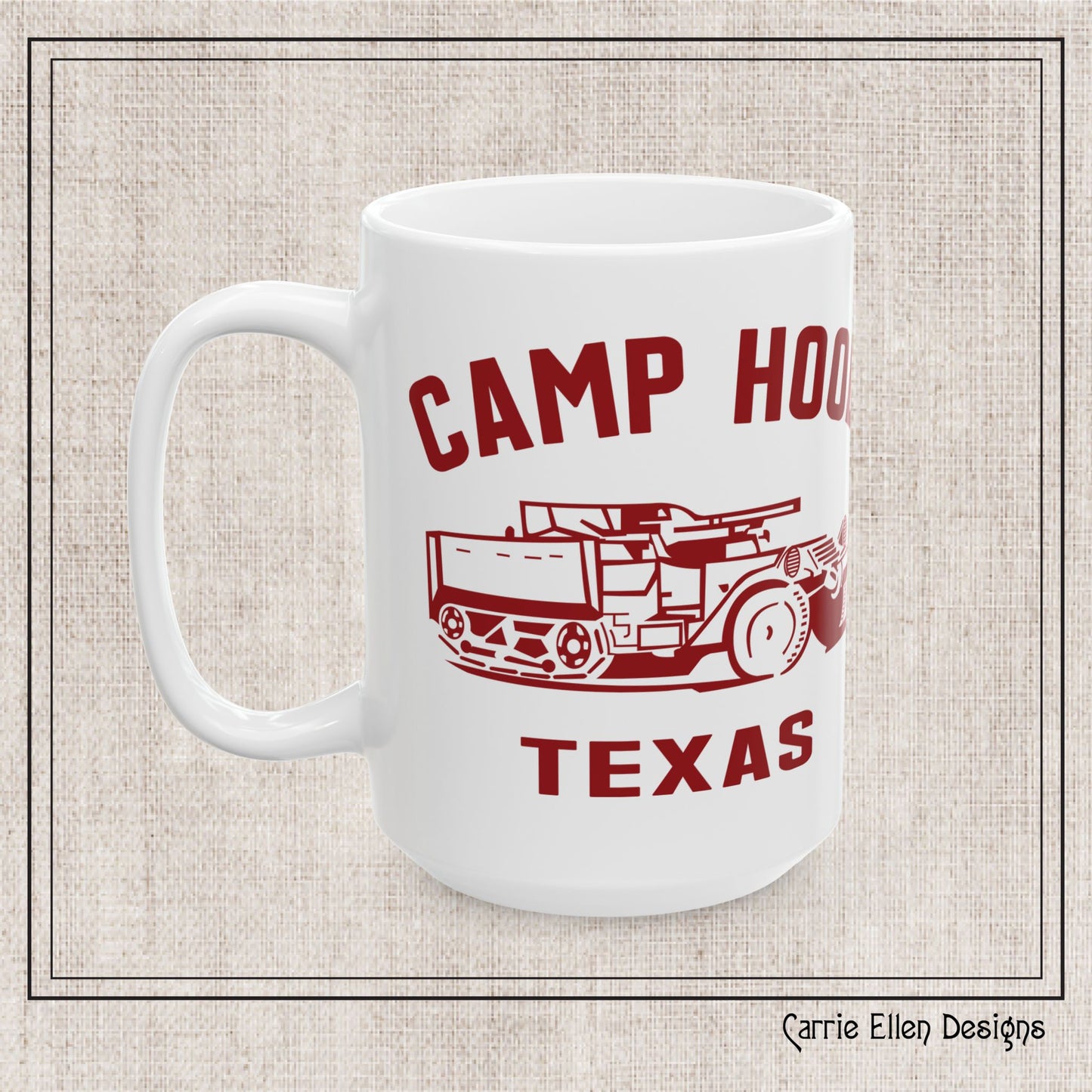 Vintage Camp Hood Texas Ceramic Mug - 11oz & 15oz Sizes, Perfect Gift for Military Enthusiasts (P-6034)