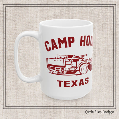 Vintage Camp Hood Texas Ceramic Mug - 11oz & 15oz Sizes, Perfect Gift for Military Enthusiasts (P-6034)