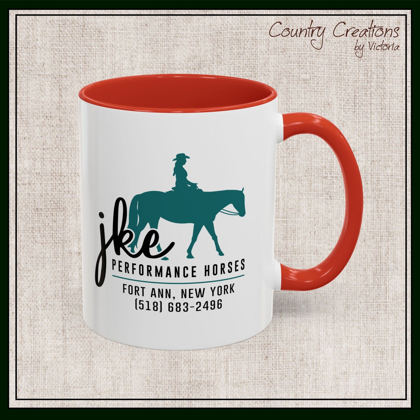 JKE Performance Horses Ceramic Color Accent Coffee Mug (3969)