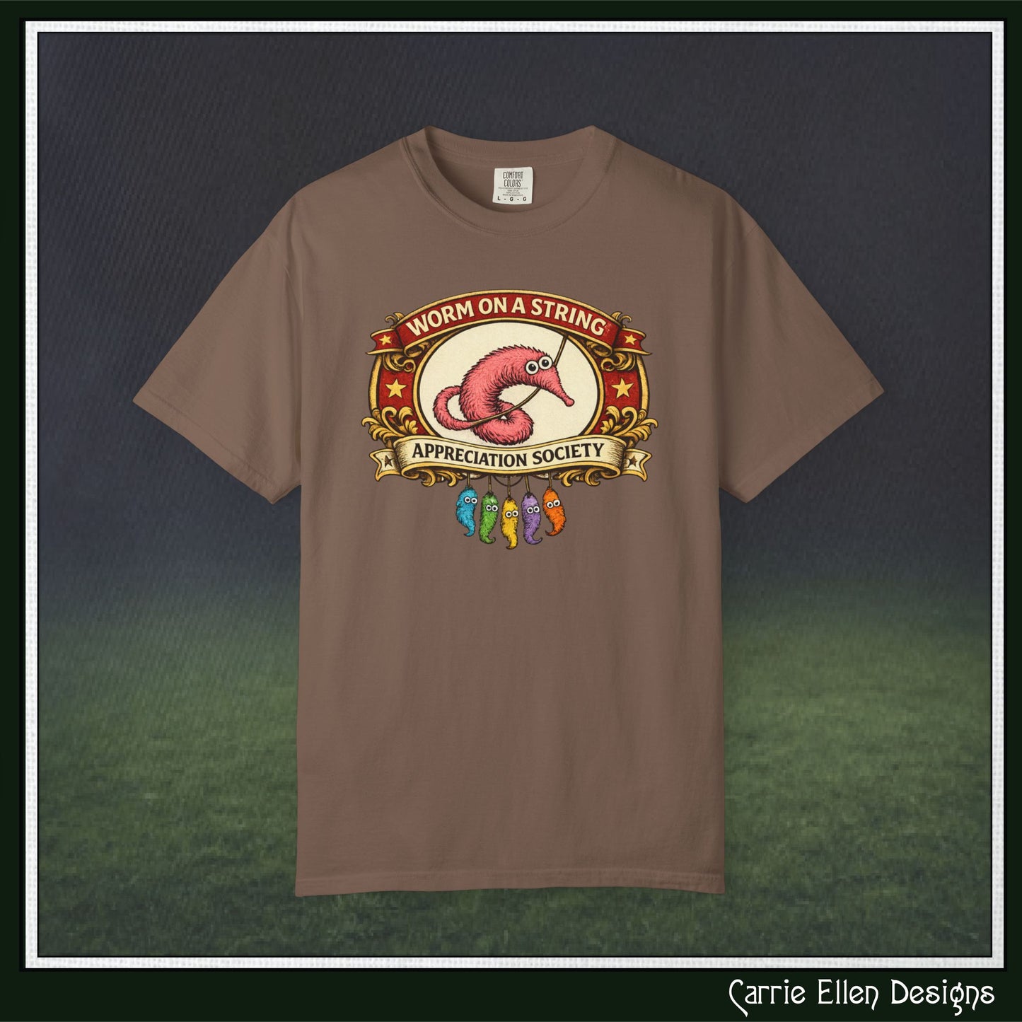 Worm on a String Appreciation Society T-Shirt | Comfort Colors® Short Sleeve Tee (3897)