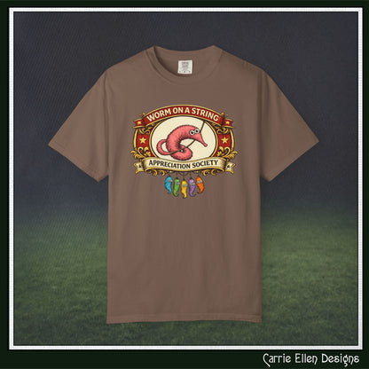 Worm on a String Appreciation Society T-Shirt | Comfort Colors® Short Sleeve Tee (3897)