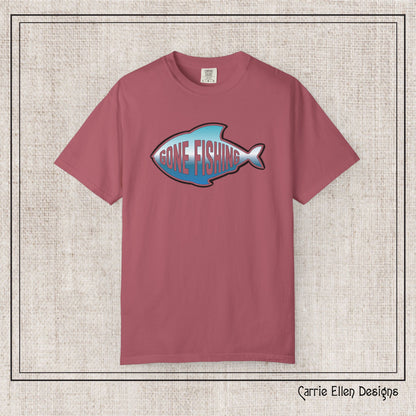 Gone Fishing  Comfort Colors T-Shirt | Garment-Dyed Short Sleeve T-Shirt, Perfect for Fishing Enthusiasts (P-6065)