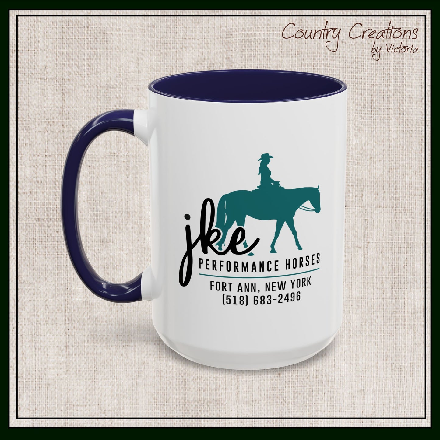 JKE Performance Horses Ceramic Color Accent Coffee Mug (3969)