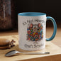 Craft Supply Hoarding Mouse Ceramic Mug | Funny Crafter Color Accent Mug (3857)
