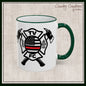 TV FC Thin Red Line Flag Firefighter Maltese Cross Ceramic Mug | Accent Rim & Handle 11,15 oz (3007)