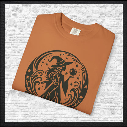 Enchanting Witch with Crystal Orb Comfort Colors T-Shirt | Mystical Witch Shirt (4281)