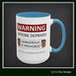 Caffeine Warning Mug – Snarky Funny Accent Colored Coffee Mug for Coffee Lovers | 11oz & 15oz Sizes (P-6071)