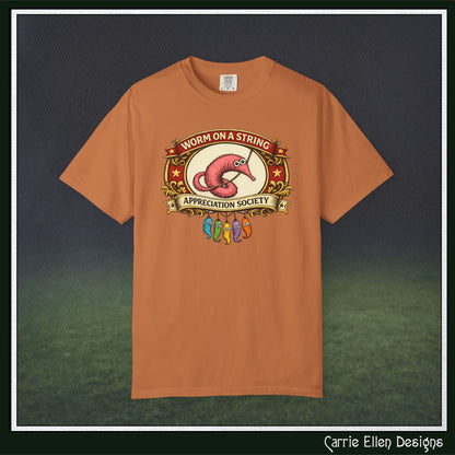 Worm on a String Appreciation Society T-Shirt | Comfort Colors® Short Sleeve Tee (3897)