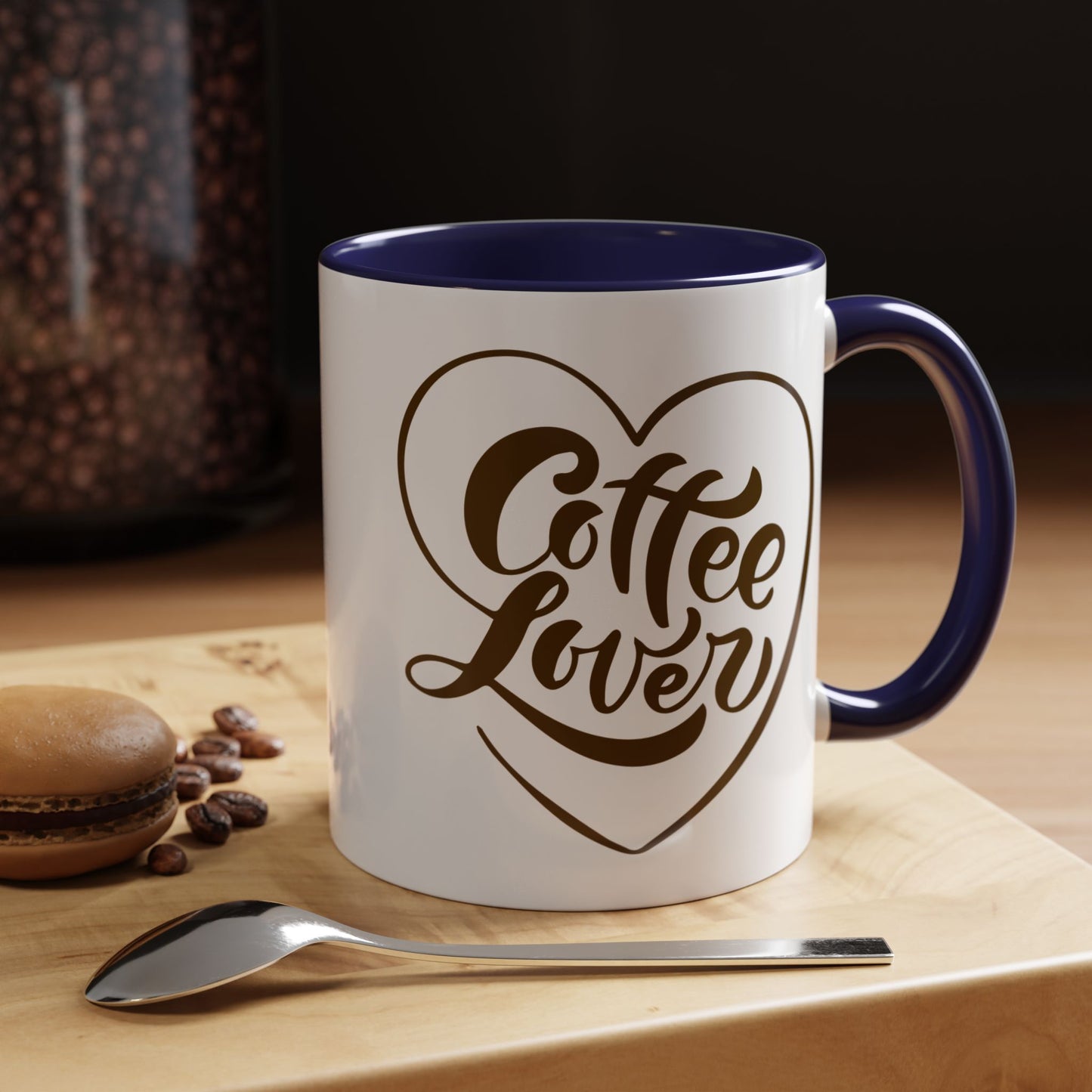 Coffee Lover Heart Design Ceramic Accent Mug | Coffee Lover Gift Idea | 11oz & 15oz (3799)
