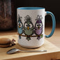 Colorful Cartoon Birds Coffee Mug — Chicks on a Stick 11/15oz Accent Mug (4278)
