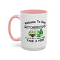Welcome to Camp Quitcherbitchin Take a Hike Mug | Funny Camping Coffee Cup | 11oz & 15oz