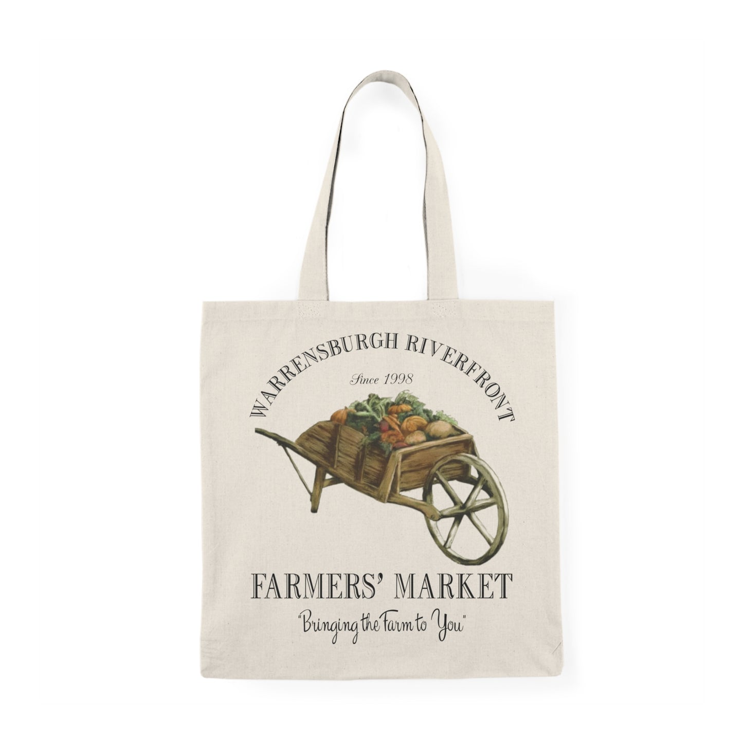 Warrensburgh Riverfront Farmers Market Natural Tote Bag - Eco-Friendly Shopping Bag (P-6010)