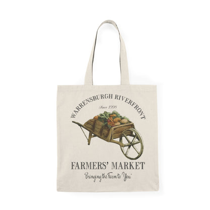 Warrensburgh Riverfront Farmers Market Natural Tote Bag - Eco-Friendly Shopping Bag (P-6010)