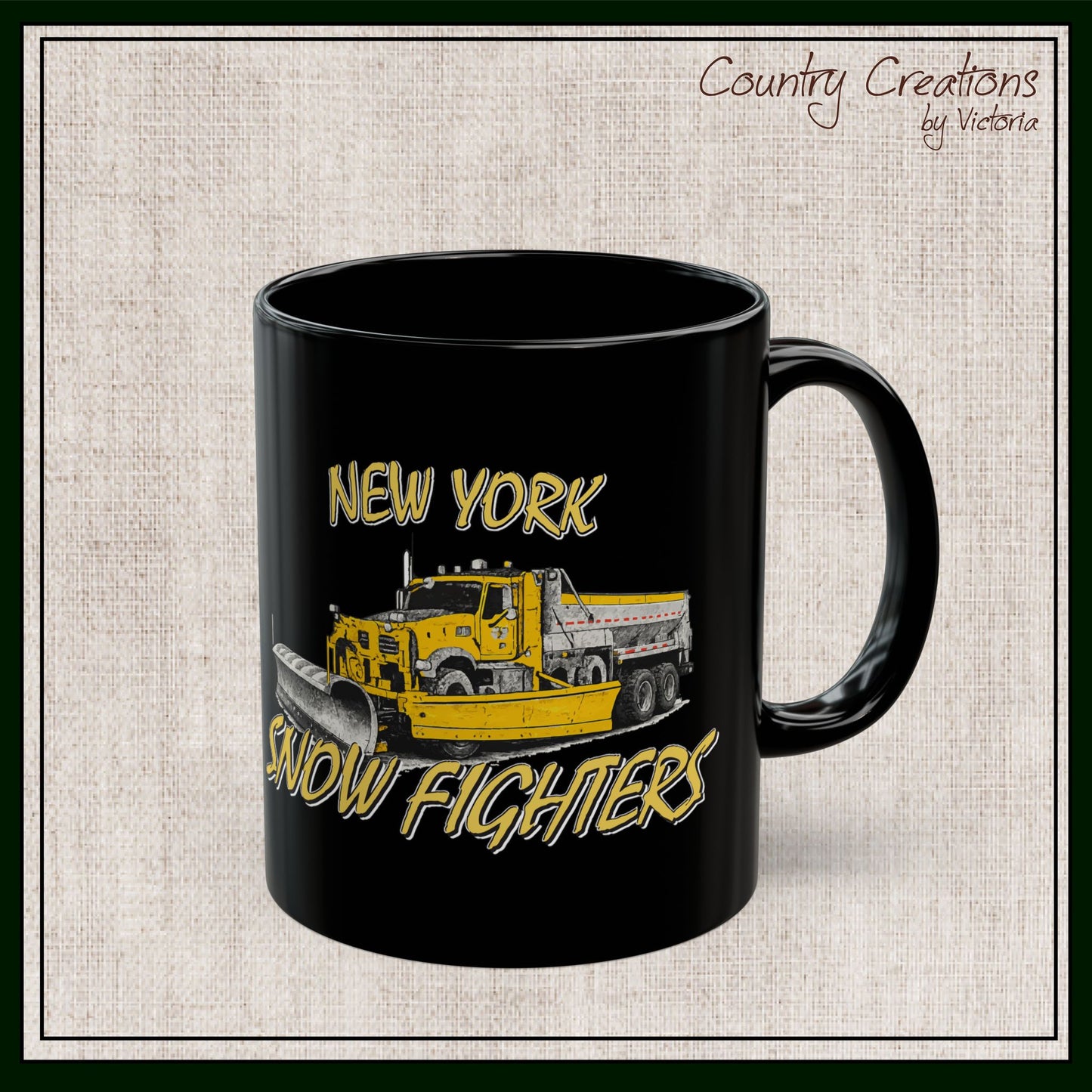 New York Snow Fighters Black Ceramic Coffee Mug, 15 and 15oz (3960)