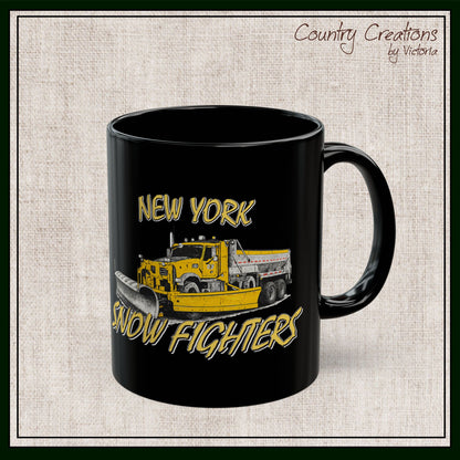 New York Snow Fighters Black Ceramic Coffee Mug, 15 and 15oz (3960)