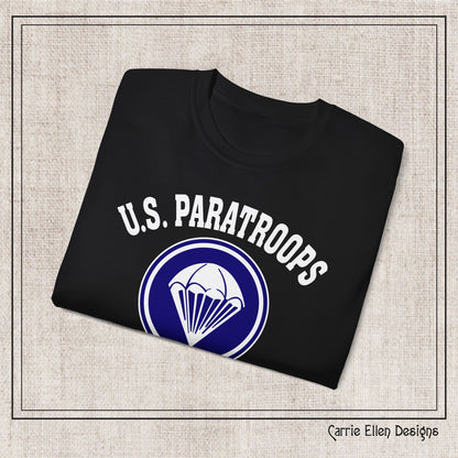 US Paratroops Camp Mackall North Carolina Short Sleeve Tee – Vintage WWII U.S. Army Reproduction T-Shirt, Military Pride Tee, Veteran Gift (P-6055)