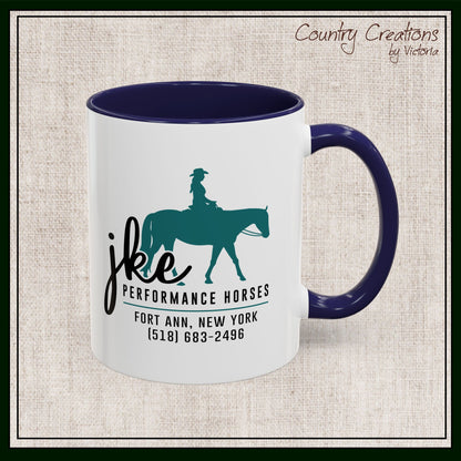 JKE Performance Horses Ceramic Color Accent Coffee Mug (3969)