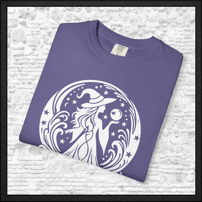 Enchanting Witch with Crystal Orb Comfort Colors T-Shirt | Mystical Witch Shirt (4281)
