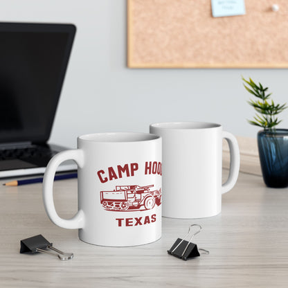 Vintage Camp Hood Texas Ceramic Mug - 11oz & 15oz Sizes, Perfect Gift for Military Enthusiasts (P-6034)