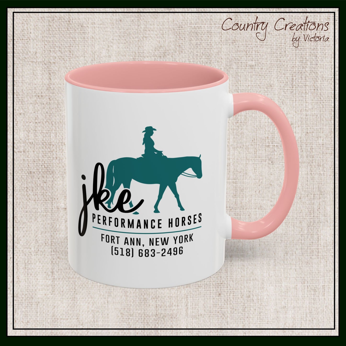 JKE Performance Horses Ceramic Color Accent Coffee Mug (3969)