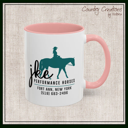 JKE Performance Horses Ceramic Color Accent Coffee Mug (3969)